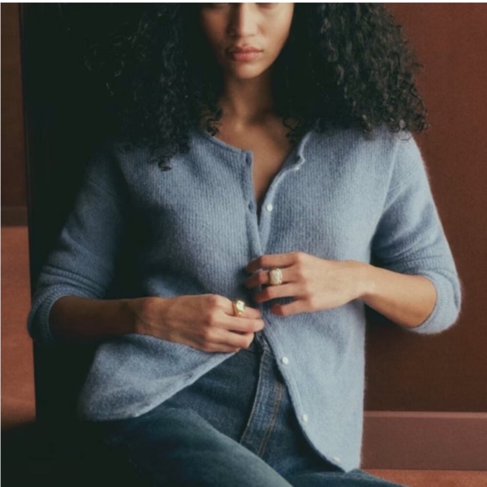 Sezane Gaspard Vintage Blue Cardigan